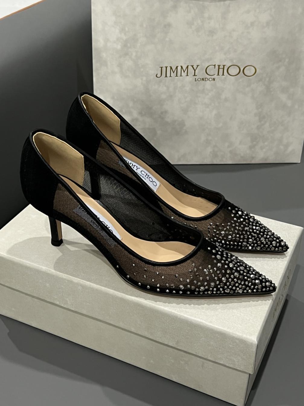 Jimmy Choo JC crystal heel lady shoes 133872