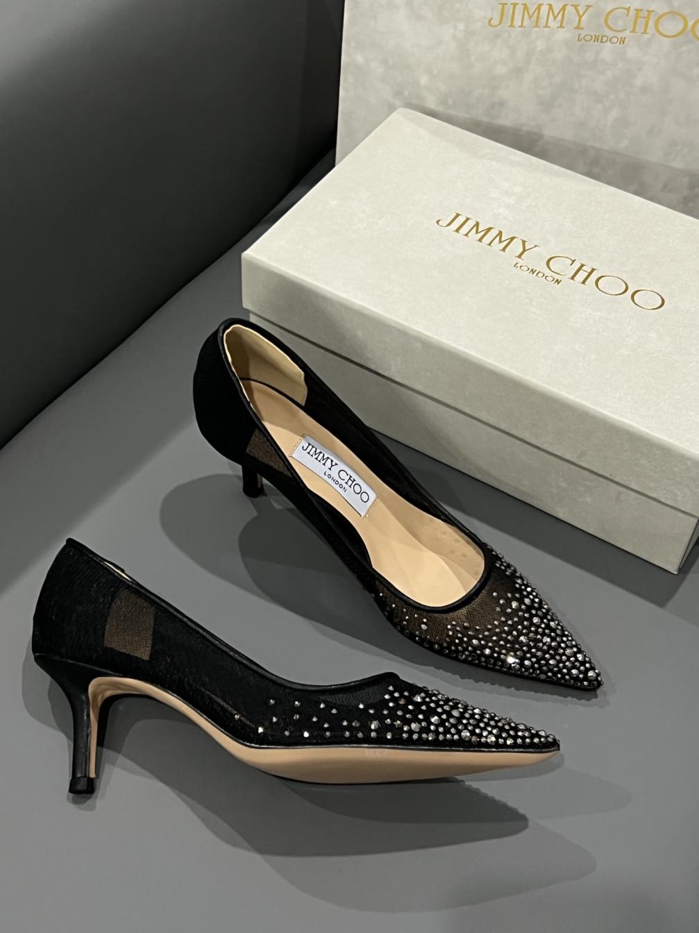 Jimmy Choo JC crystal heel lady shoes 133872