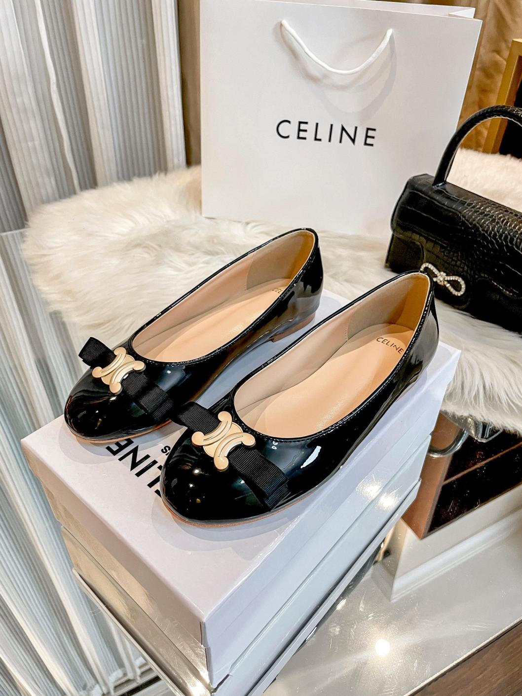 Celine flat leather shoes 135427