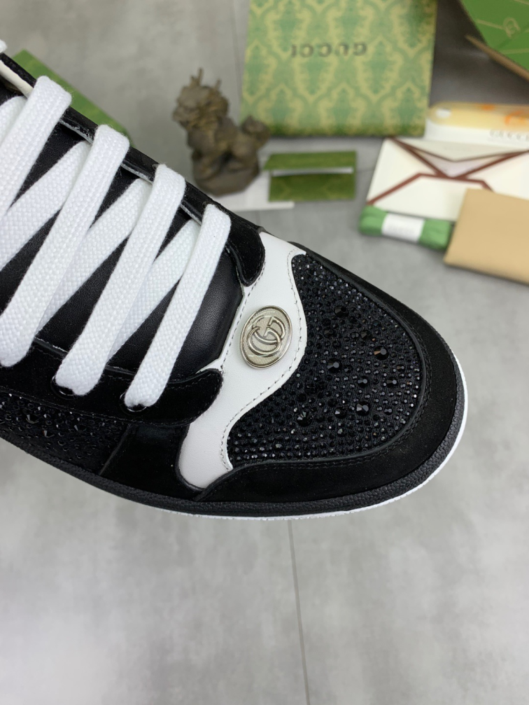Gucci Screener black crystal sneakers